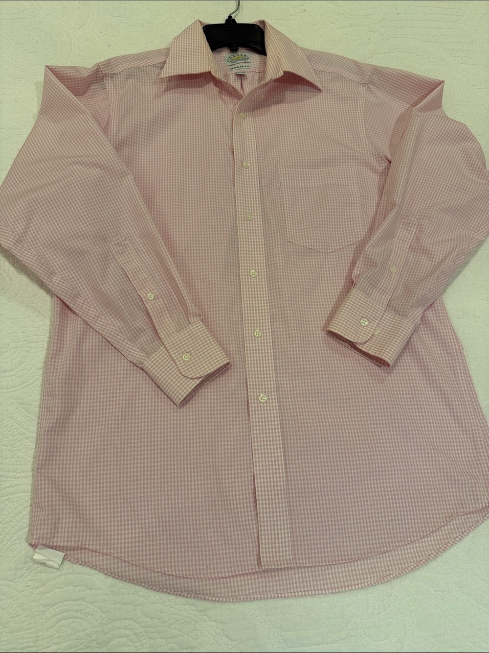 Men's Light Pink Gingham Dress Shirt by Eagle Shirtmakers